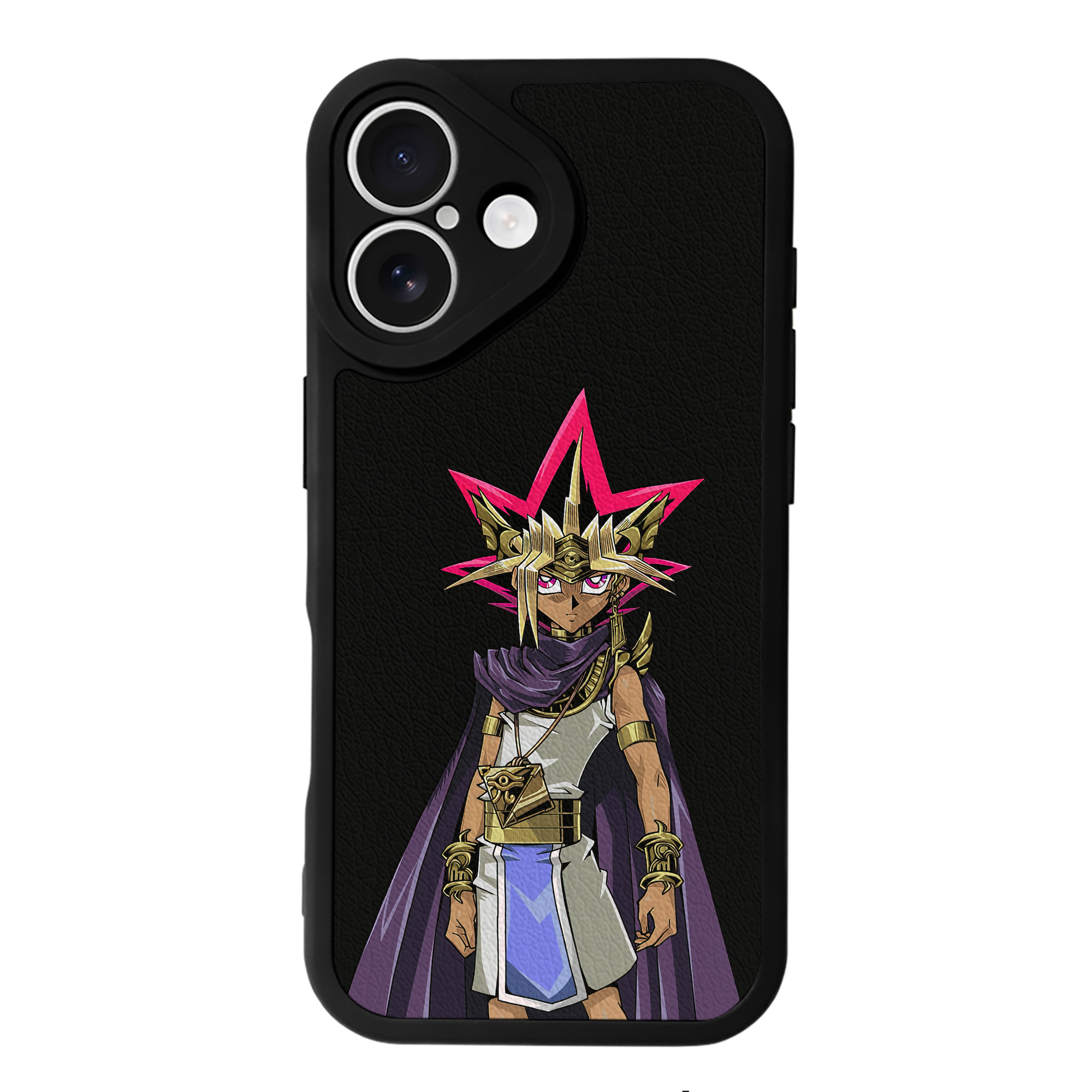 （画像用） 遊☆戯☆王 Yu-Gi-Oh! 【iPhone 16シリーズ対応】シリコンスマホケース（レザー調） 材質：シリコン